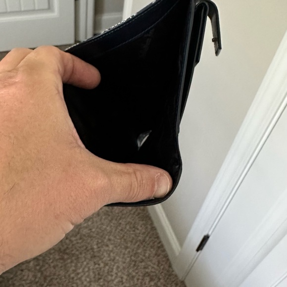 Salvatore Ferragamo Wallet Gancio Navy Gray Canvas Leather Bi-Fold Ladies - Picture 5 of 15